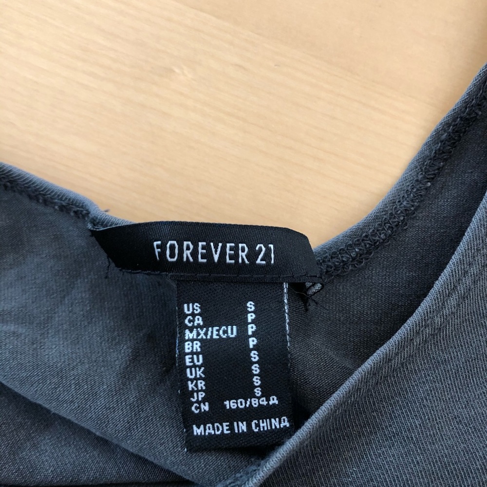 Forever 21 New York bodysuit S washed gray - Picture 13 of 14